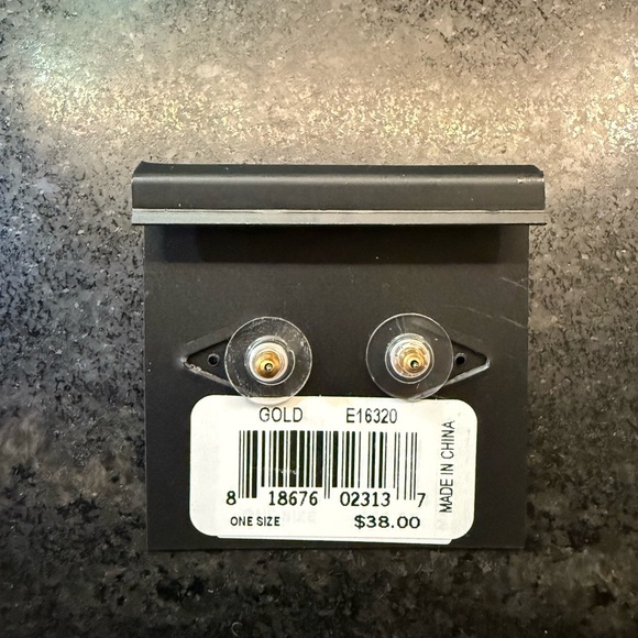 Rebecca Minkoff Gold Pyramid Fan Stud and Jacket Earrings - Picture 3 of 6